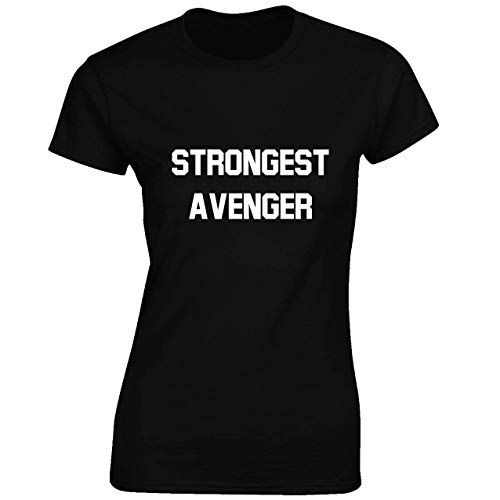 Crown Designs Strongest Avenger Super Hero Movie & Comic Book Fan Premium Quality Fitted T-Shirt Top for Women and Teens - Black/M - 8/10