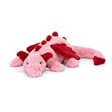 Jellycat Heart Dragon, 20 inches, Large, Pink and Red Plush Toy