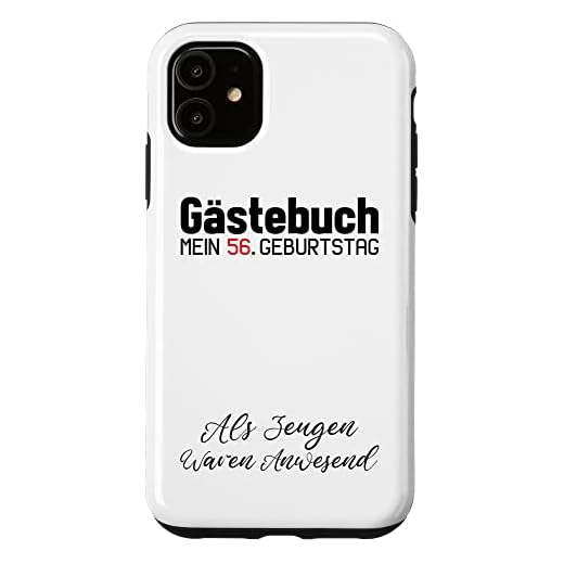 Carcasa para iPhone 11 Gästebuch Mein 56. Geburtstag Libro de visitas Firma