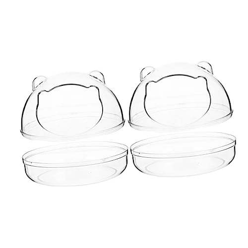 Happyyami 2pcs Hamster Bath Box Dust Bathing Tub for Small Pets Easy to Install Hamster Bathroom Containers for and Chinchillas Fun and Sanitary Bathing