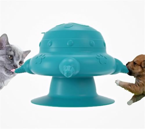 Aufzuchthilfe Welpen Katze Milchfutterstation mit 4 Nippel Welpenfutterstation Silikon Stillstation Selbstfütternd Futterspender Welpenmilch Katzenmilch Futterstation für Baby Haustier (Blau)