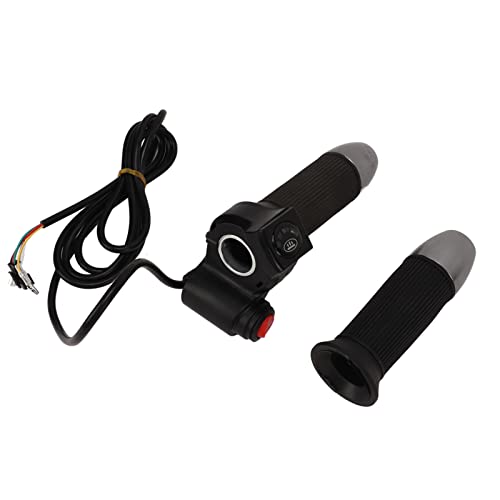 Sorandy Puños de Bicicleta, Puños de Acelerador de Bicicleta Eléctrica de 48 V, Empuñadura de Manillar con Pantalla de Potencia y Control de Crucero, Ideal para Scooter y Triciclo