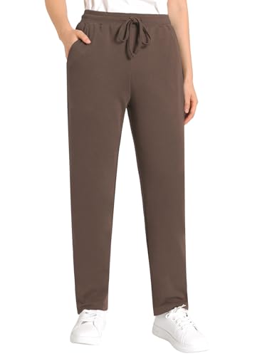 Weintee Women's Drawstring Cotton Knit Pants with Pockets