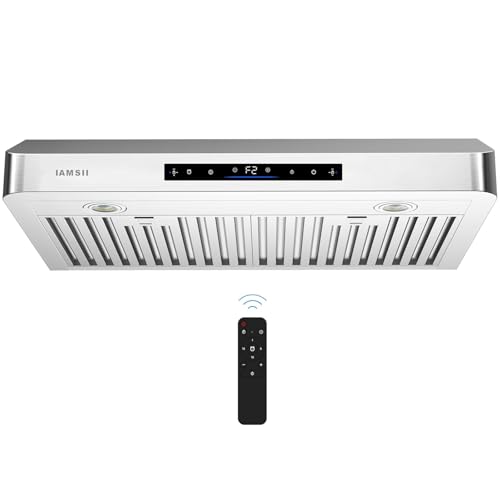 Under Cabinet Range Hood 30 Inch,900 CFM Stainless Steel Kitchen Stove Vent Hood with 4 Speed Exhaust Fan Gesture Sensing/Touch/Remote Control