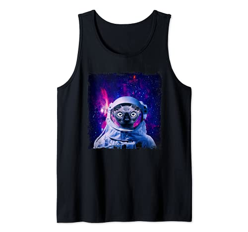 Sphynx Space Cat Astronaut Galaxy Funny Cats Lovers Tank Top