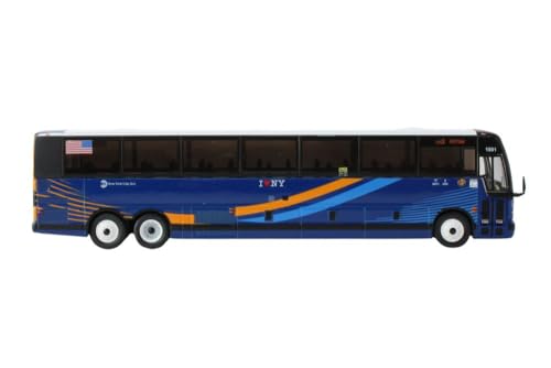 Autobús Prevost X345 a escala 1/87 azul y dorado miniatura 4
