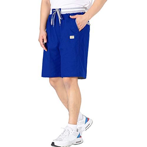 Ltifone Mens Shorts Casual Classic Fit Drawstring Summer Beach Shorts, Cotton With Elastic Waist And Pockets Medium #TOP3