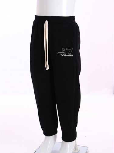 Kids Unisex Embroidery Sweatpants Boys Girls Drawstring Elastic Waistband Pants Activewear3