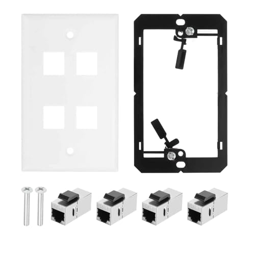 Placa de pared Ethernet de 4 puertos Cat 7 ideal para organizar tu red de oficina en casa