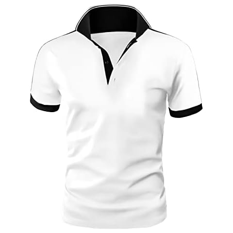 Pinkpum Mens Short Sleeve Slim Fit Polo Shirts England Flag Embroidery Golf Tennis Shirt White L Cover