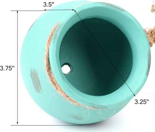 4Pcs 4.0 Inch Hanging Succulent Planters Dangling Ceramic Pot Wall Or Ceiling Mount Hanging Ceramic Plant Pot Hanging Blue, Green, Orange, And Brown #TOP6