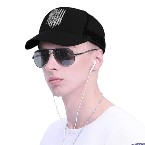 American Flag Freemason Masonic Mesh Baseball Cap - Classic Adjustable Peaked Cap, Trucker Hat for Men and Women4