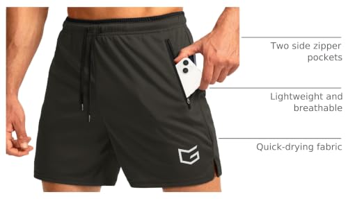 Image of G Gradual Men's Gym Workout Shorts Zipper Pockets 5 inch / 7 inch Quick Dry Breathable Runing Athletic Short for Men