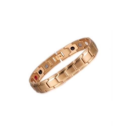 Republe Armband aus Titanstahl magnetisch Schmuck Therapie Armband für Männer Gesundheit Armband Weihnachten Geburtstagsgeschenk 22cm gold