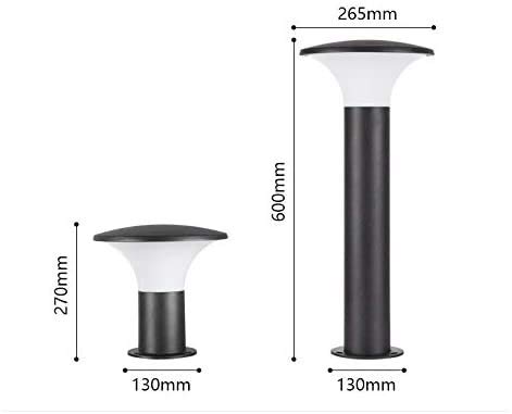 Lampe de jardin extérieur Moderne en Forme de Champignon IP65 étanche E27 Aluminium Pilier Paysage 60cm