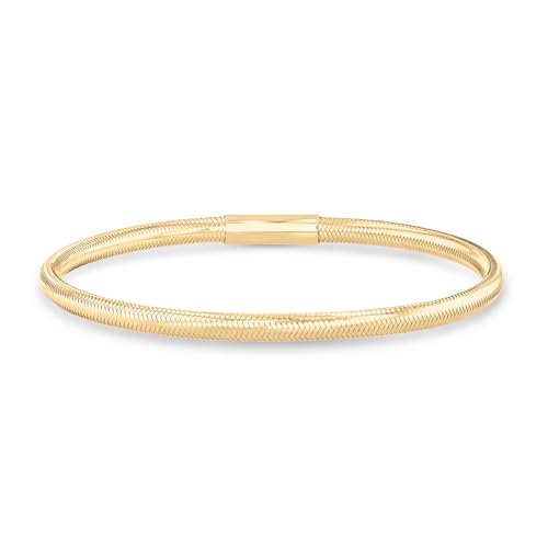 Reeds 14k Yellow Gold 3.4mm Stretch Bangle Bracelet