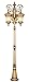 Livex Lighting 8909-65 Outdoor Post with Hand Crafted Gold Dusted Glass Shades, Vintage Gold Leaf
