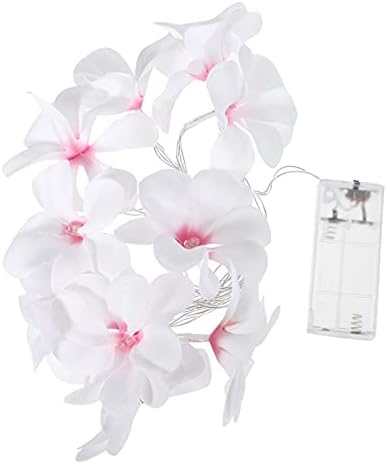 SOLUSTRE Frangipani String Light Artificial Plumeria Flower Fairy Lights Battery Operated 10 LEDs String Night Lamp for Birthday Wedding Party Decor 1. 65M