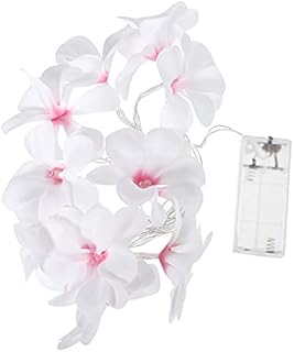 SOLUSTRE Frangipani String Light Artificial Plumeria Flower Fairy Lights Battery Operated 10 LEDs String Night Lamp for Birthday Wedding Party Decor 1. 65M
