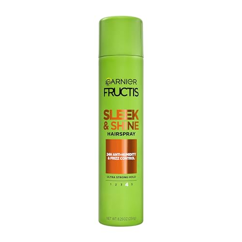 Garnier Fructis Style Sleek and Shine Anti-Humidity Hairspray, Ultra Strong Hold, Frizz Protection...