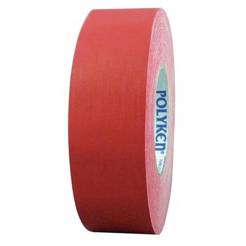 Image of Polyken 510 Red Gaffers Tape 1 inch x 55 Yards, Professional Grade, UV Fluorescent, No Residue, Non-Reflective (Gaff Tape), 1 Roll