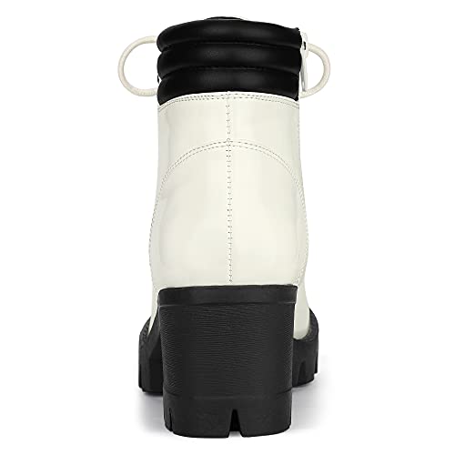 Bottines de combat à semelle crantée et talon carré Allegra K - 4