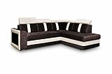 einstellbare Kopfstützen mb-moebel Ecksofa Sofa Eckcouch Couch mit Schlaffunktion und Bettkasten Ottomane L-Form Schlafsofa Bettsofa Polstergarnitur Wohnlandschaft - Texas (Ecksofa Rechts, Braun)