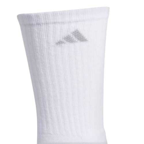 Adidas Women's Cushioned Crew Socks (3-Pair), White/Clear Onix Grey, Medium #TOP2