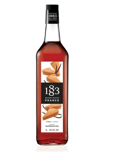 Image of 1883 Pumpkin Pie Syrup for Drinks, Made in France, 1 Liter Plastic Bottle