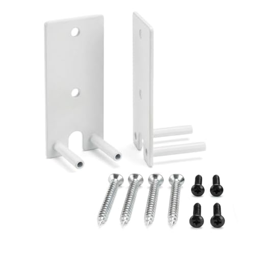 FTISSLY Lot de 2 Support Mural pour Enceinte, Supports de Remplacement pour Enceinte Supports Muraux en Fer pour Haut-Parleur avec 8 Vis Support de Montage Mural, Blanc