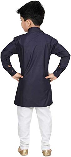 Image of Oner Boys Ethnic wear Kurta Pajama Dress Set (N-101) (Navy Blue, 5-6 Years)