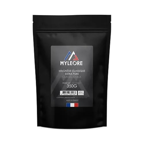 Myléore - Myléore - Magnésie Classique Extra Pure - Classic Chalk Fabriquée en France - Grip Tout Sport - Escalade, Crossfit, Gym, Haltérophilie, Street Workout, Pole Dance - 350g