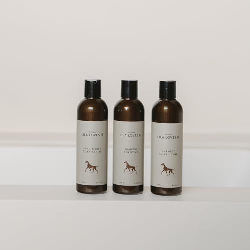 LILA LOVES IT Fellkur Silky & Shine - Natürliche Pflege für EIN glänzendes Hundefell & exzellente Kämmbarkeit, regeneriert pflegebedürftige Haut, mit Aloe Vera & Jojobaöl, 250ml