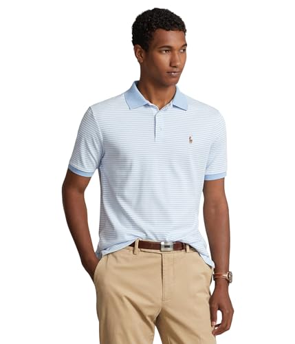 Image of POLO RALPH LAUREN Men's Custom Slim Fit Striped Soft Cotton Polo Shirt