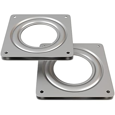 Lazy Susan Rotating Turntable Bearing Hardware 3.7-Inch Square Ball Bearing Swivel Plates Heavy-Duty Steel 300-lb Load Capacity, 5/16-Inch Thick, 2-Pack Cover