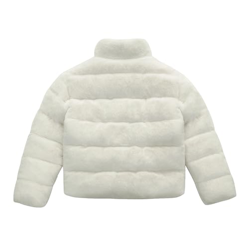 Rokka&Rolla Girls' Fuzzy Shaggy Puffer Jacket Winter Coat2