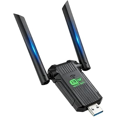1300Mbps WiFi Dongle, USB 3.0 WiFi Adapter with 5dBi Dual Band, 5GHz/2.4GHz High Gain Double Antenna, USB Wireless Adapter Dongle for PC Desktop Laptop, Supports Windows 11 10 8 7 Vista XP