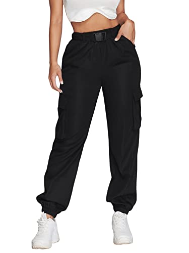 GORGLITTER Damen Cargo Hose Classics Cargohose Straight Hohe Taille Capri...
