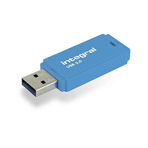 Integral 256GB Neon Yellow USB 3.2 Gen 1 Flash Drive, Blue