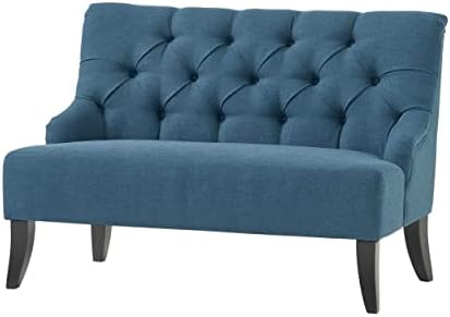 Christopher Knight Home Nicole Fabric Settee, Dark Blue