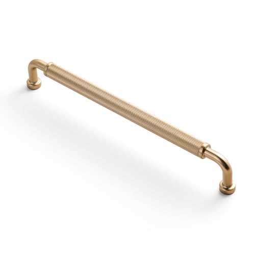 Image of Goo-Ki 6 Pack 7 9 /16 Inch Champagne Bronze Knurled Cabinet Pull Handle - Textured Non-Slip Grip, Classic Modern Design for Kitchen Cabinets & Furniture Drawers