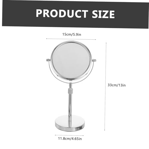 Miroir de maquillage rond métal rotatif de coiffeuse table bureau - 3