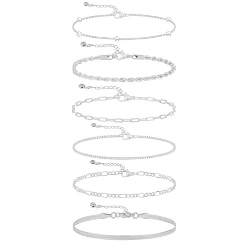 Braccialetto regolabile per donna: Il design regolabile di questi braccialetti a catena si adatta perfettamente al tuo polso, adatto a tutte le età e a persone diverse. Lunghezza catena: 16 cm, aggiungere 5 cm in più. Puoi indossarli come braccialetti impilabili per abbinarli facilmente a una varietà di outfit quotidiani.