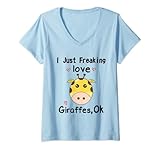 Photo Gallery donna divertente giraffa amanti i just freakin love giraffe maglietta con collo a v Photo Gallery donna divertente giraffa amanti i just freakin love giraffe maglietta con collo a v