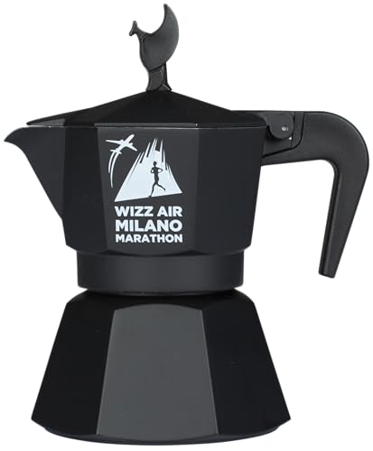 MOKAVIT Wizz Air Milano Marathon 2024 - Cafetiere Italienne Induction 3 Tasses, Moka Italienne Compatible Tous Feux, Cafetière Italienne Induction, Cafetière Moka Induction - Made in Italy