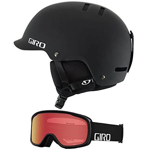 Giro Surface Snowboard Ski Helmet Goggle Combo Matte Black w/Black Wordmark Flash M (55.5-59cm)