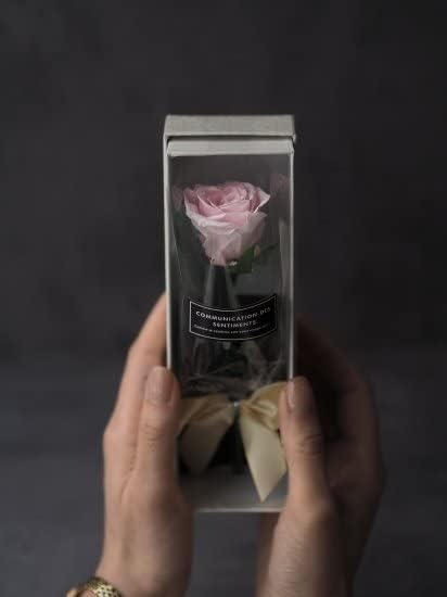 Amazon ミニboxタイプ 枯れない１輪のバラ プリザーブドフラワー枯れない花 ピンクばら ありがとう 箱に入ったバラ 誕生日記念日 バレンタイン クリスマス プロポーズ 母の日 サプライズなどに プリザーブドフラワー オンライン通販