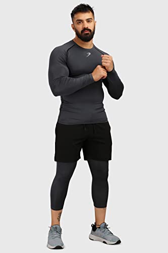 Image of FUAARK Men's Full Sleeve Compression T-Shirt - Athletic Base Layer for Fitness, Cycling, Training, Workout, Tactical Sports Wear