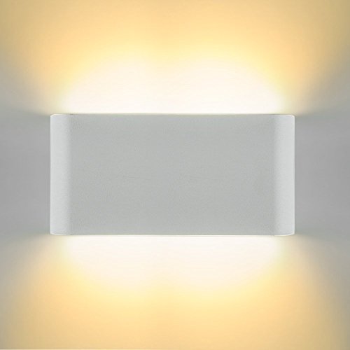 LED Wandleuchte Wasserdicht IP65 LED Auf und Ab Innenleuchte Wandleuchte Lichter für Schlafzimmer Wohnzimmer Veranda Bad Balkon (12W-Warm-Weiß) Cover
