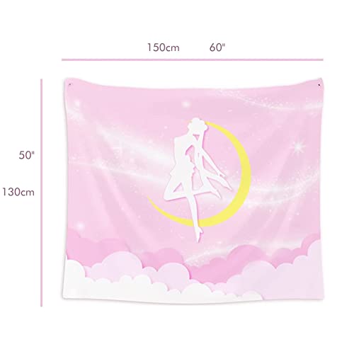 BelugaDesign Moon Tapestry | Carino Kawaii Rosa